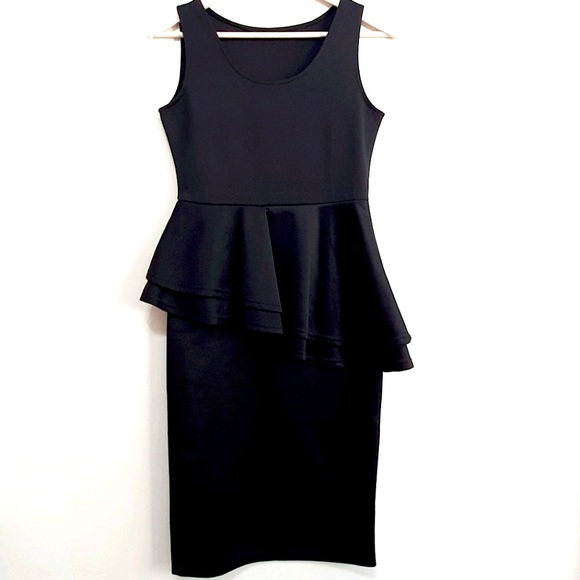 Black Dress with Ruffle Detail - Like New! - Picture 2 of 5